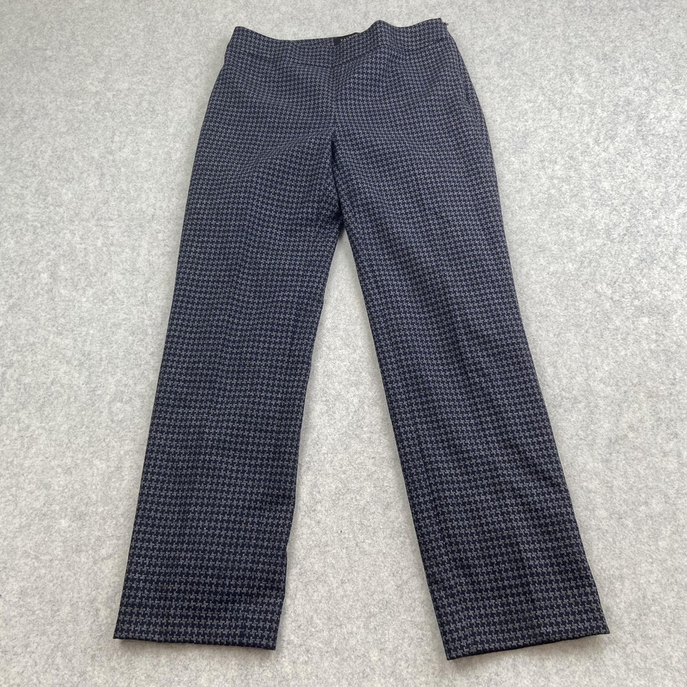 Talbots Dress Pants Womens 2 (30x29) Blue Check Tweed Lined Stretch Work Office